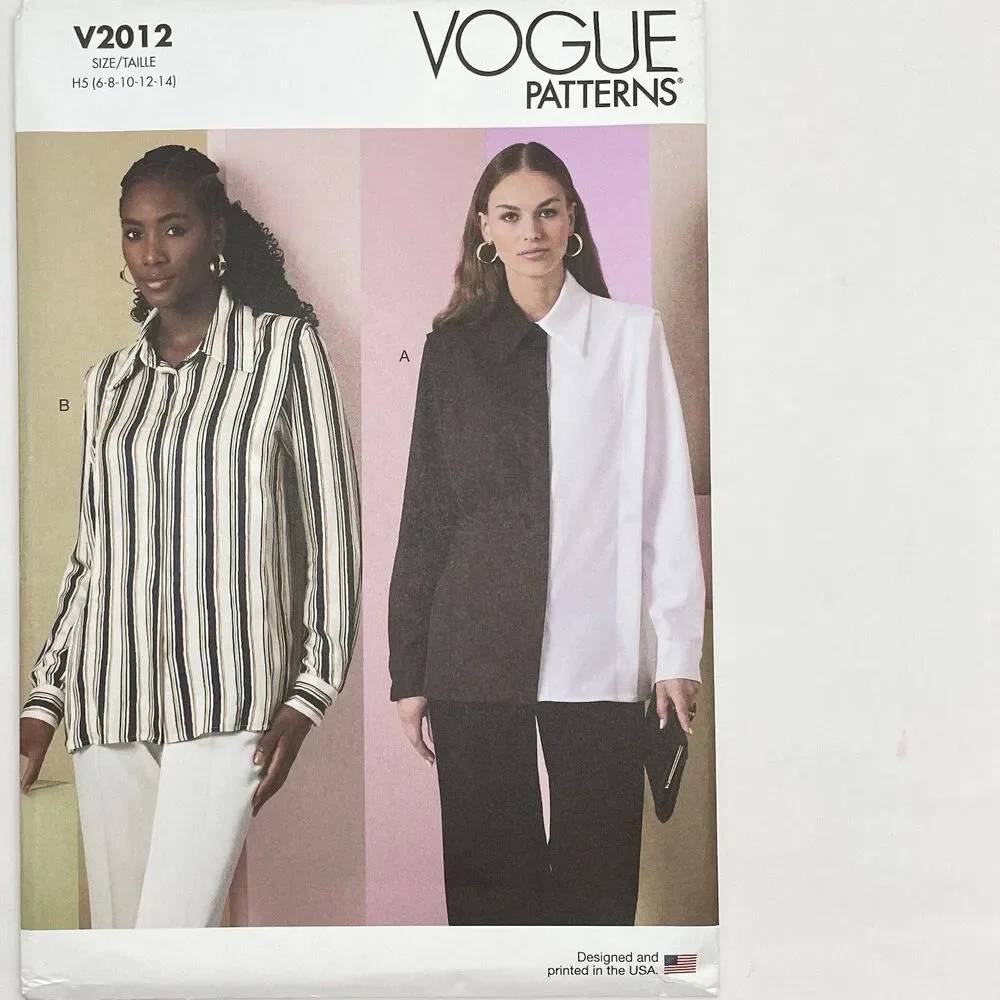 Pattern Misses Sz H5 6-14 Shirt Color block Striped Vogue V2012 New/Uncut